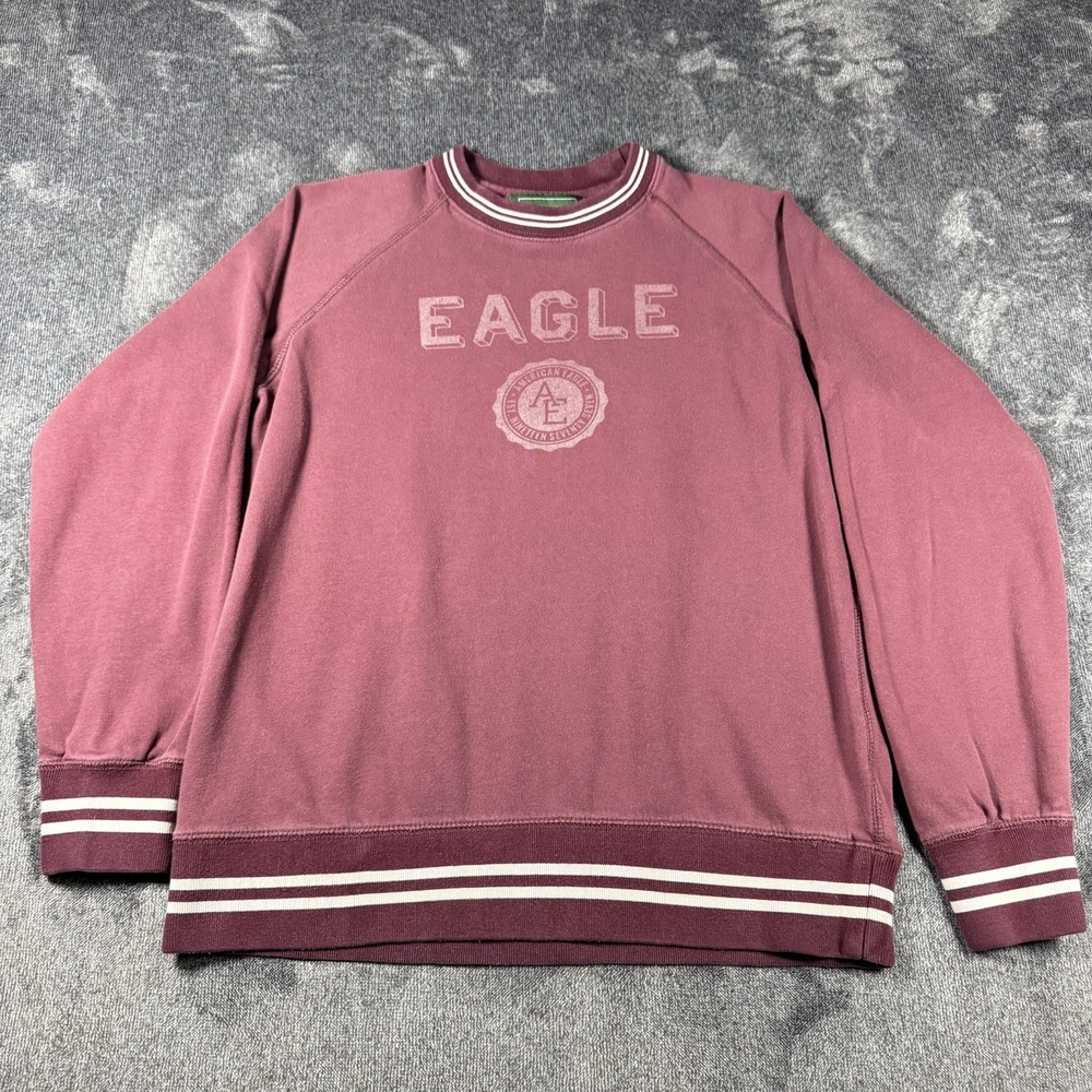 Vintage American Eagle Outfitters Mens Large Maroon Crewneck Sweater